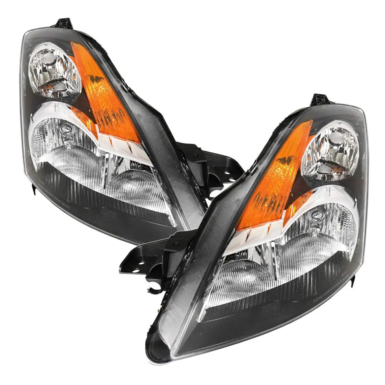 For 07-09 Altima Sedan Black Housing Amber Reflector Clear Lens Headlights