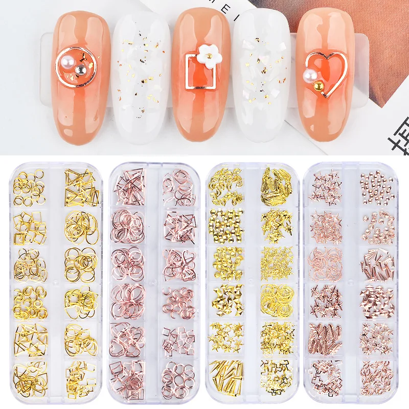 

Ever New Design Metal Mixed Style Nail Art 3D/ Nail Art Accessories, Gold, rose