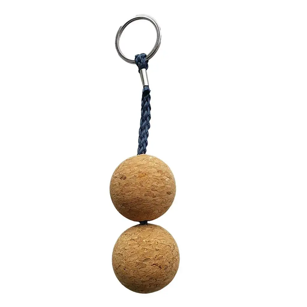 D DOLITY 35mm Double Cork Ball Floating Key Ring Key Chain Marine Sailing Boat Float Outboard Narrowboat Accessories 