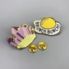 Chinese factory wholesale custom enamel badge lapel pin in metal with butterfly cluth