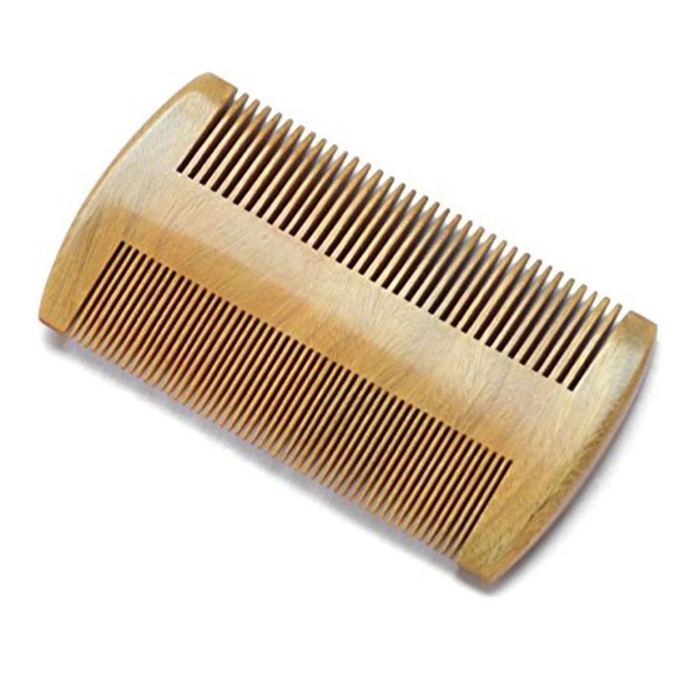 

Wholesale Sandalwood Beard Comb custom logo Two Side Teeth Beard Comb Portable Beard Comb, Natural wood color