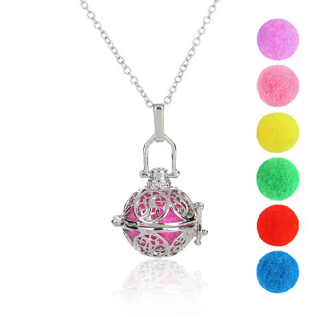 

Hot style hollowed out retro tai chi pattern cage can open incense ball DIY pendant necklace