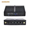 New Model Cheap Fanless Industrial PC 4 LAN Quad Core Celeron J1900 Ubuntu 12V Barebone System Mini PC X86 Desktop Computer