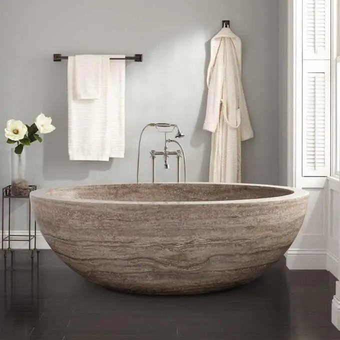Bathroom Curve Natural Stone Bath Tubs Beige Cream Marble Bathtubs Bath Tubs Beige Cream Marble Bathtubs