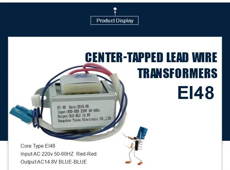 EI48 center tapped lead wire  toroidal  color tv flyback transformer