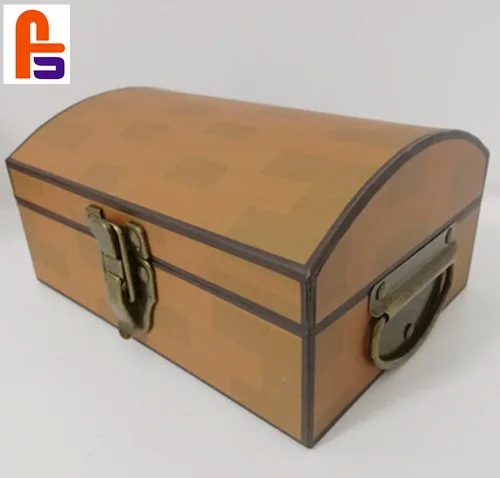 

Kids Cardboard Paper Suitcase Storage Boxes Copper Handle and Lock