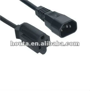 
IEC C14 Connector Nema 5-15R Receptacle 