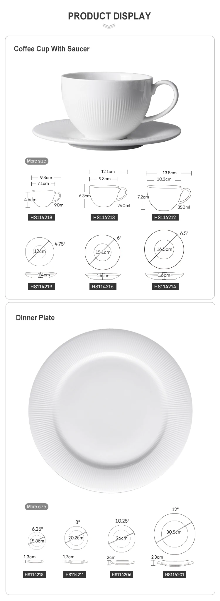 Wholesale Catering Serving Dishes Ceramic, White Porcelain Decorative Plates Wedding Charger,  Appetizer plates Tableware Set&