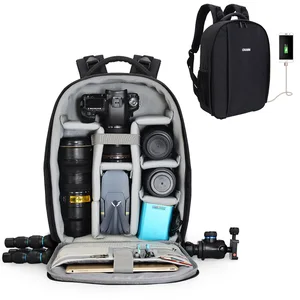 Professional DSLR Camera Backpack USB Charging Port