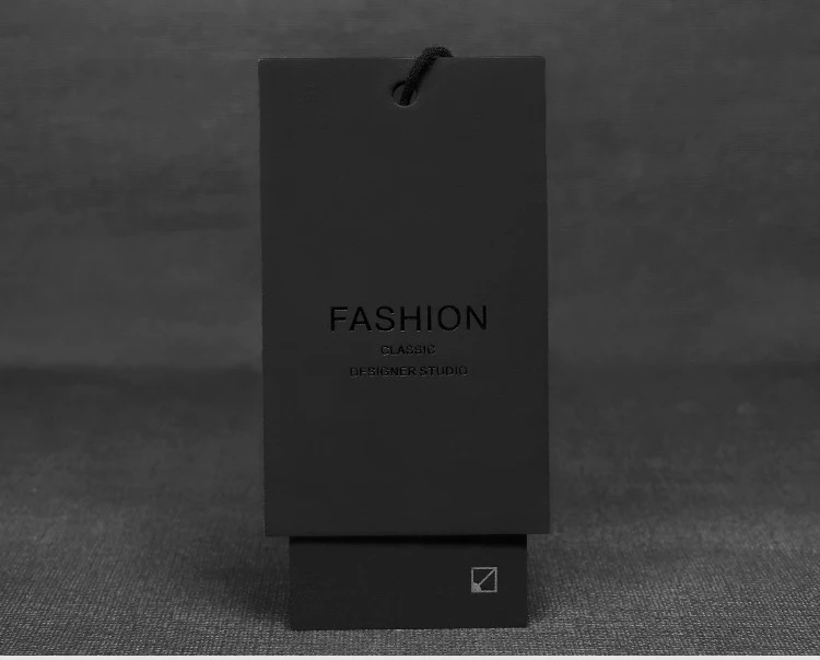

custom printed logo luxury black kraft paper string hang tag label for watch sunglasses t shirt shoes