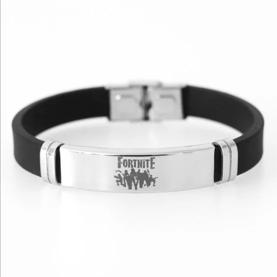 

Fortnite Bracelets Stainless Steel Silicone Wristband with Adjustable Waterproof Antirust for Teens Women Men Couple Bracelet, N/a