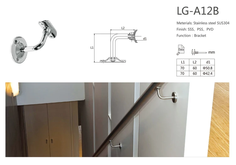 Glass Stair Railing Kits/ Balustrade Glass Rails Wall Mount Handrail