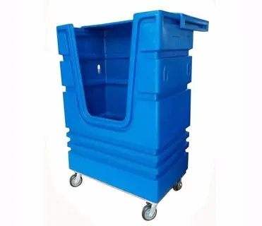 Plastic laundry cage trolley, V type plastic cage trolley, bulk cage ...