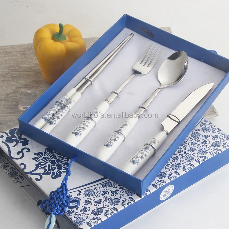 Travel Stainless Steel Cutlery Set,Chinese Style 18/10 Stainless Steel