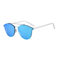 

Mirrored Street Fashion Metal Frame Flat Lenses Women Sunglasses