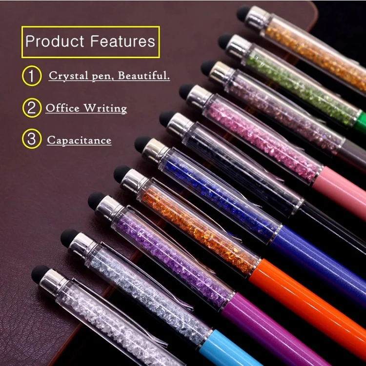 Crystal Ball Point Pen Handwriting Touch Capacitive Screen Stylus Pen ...