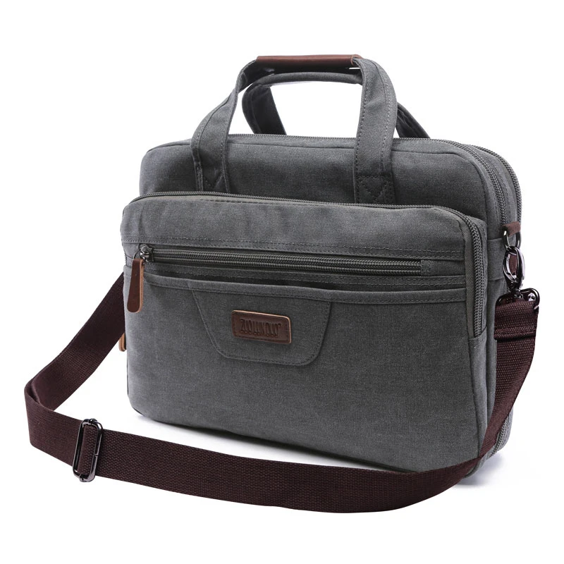 

Men Vintage Canvas Large Shoulder Business Bag School College Computer laptop Briefcase Messenger Bag