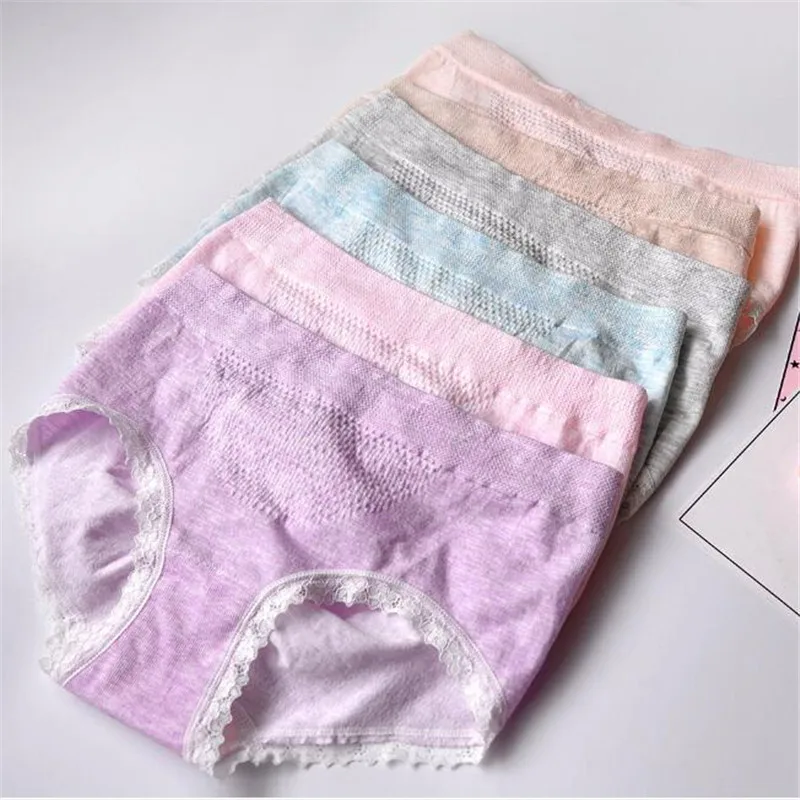 3D honeycomb seamless women underwear massage high elastic cotton file breathable waist hip ladies panties with lace
