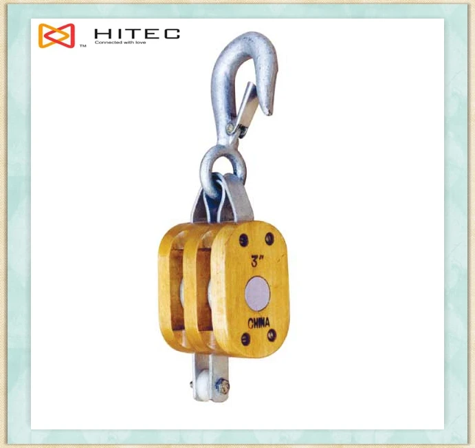 Nautical Wooden Pulley Snatch Block Regular Double With Hook Buy
