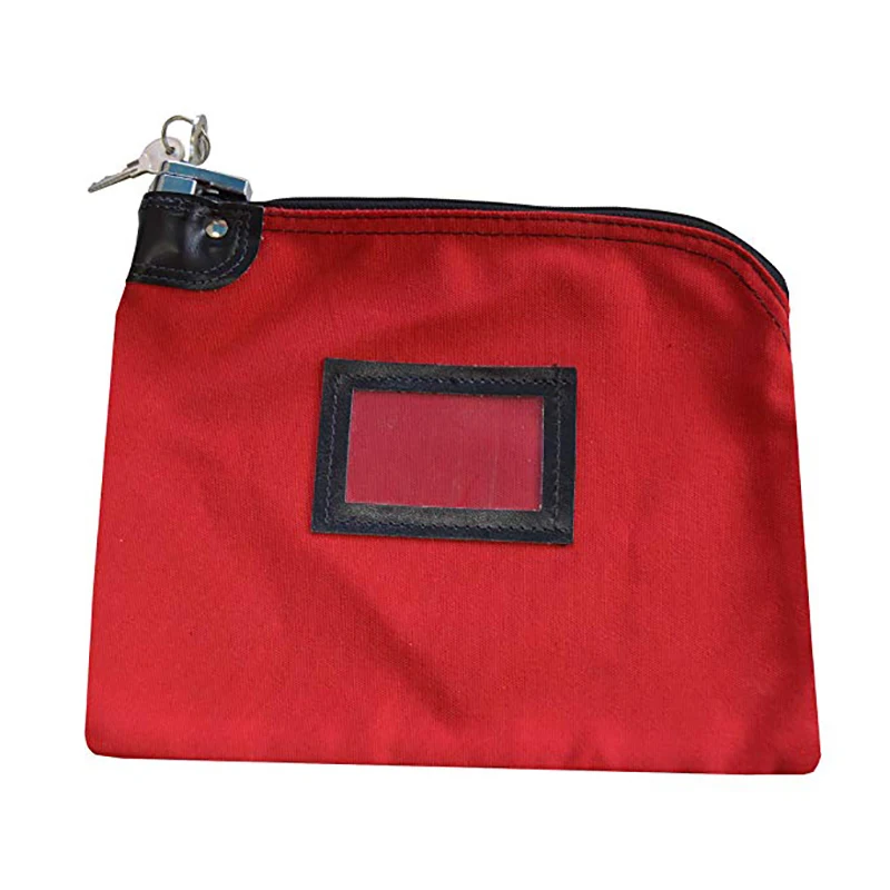 Custom Waterproof Nylon Locking Bank Bag Zippered Security Money Bag