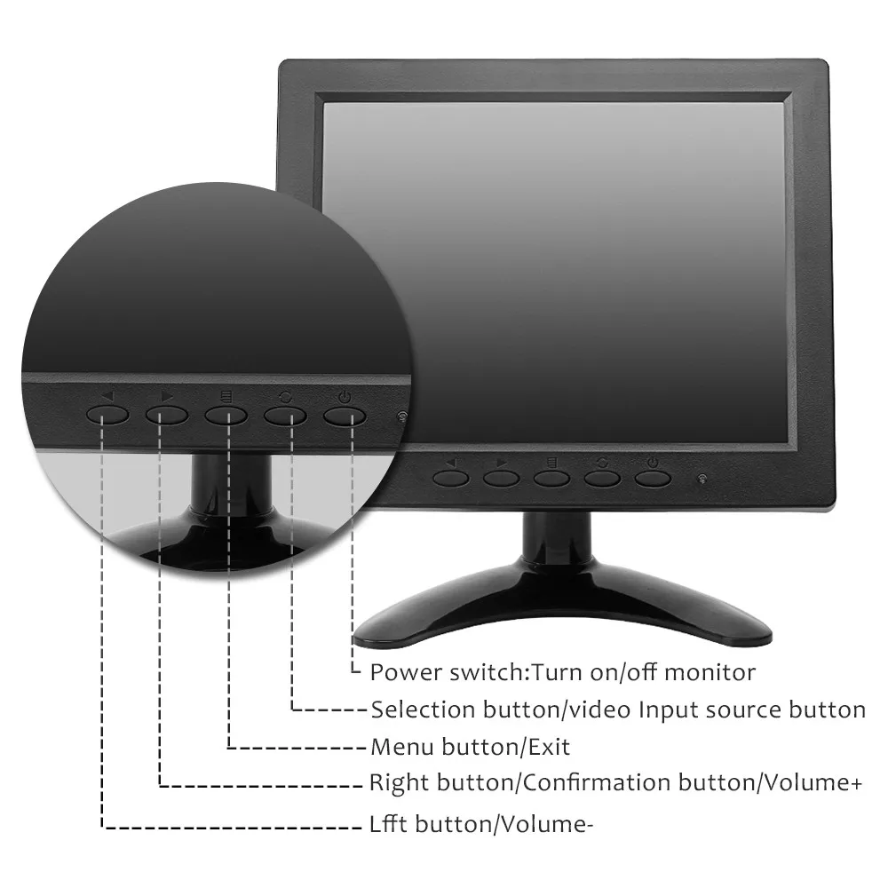 8inch Lcd Security Small Vga Size Cctv Monitor