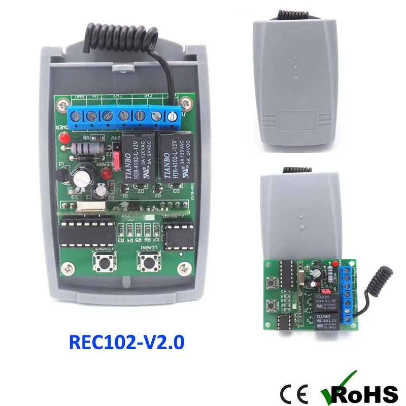 433 Receiver 2 Channel Auto Gateremote Control Receiver Gate Control