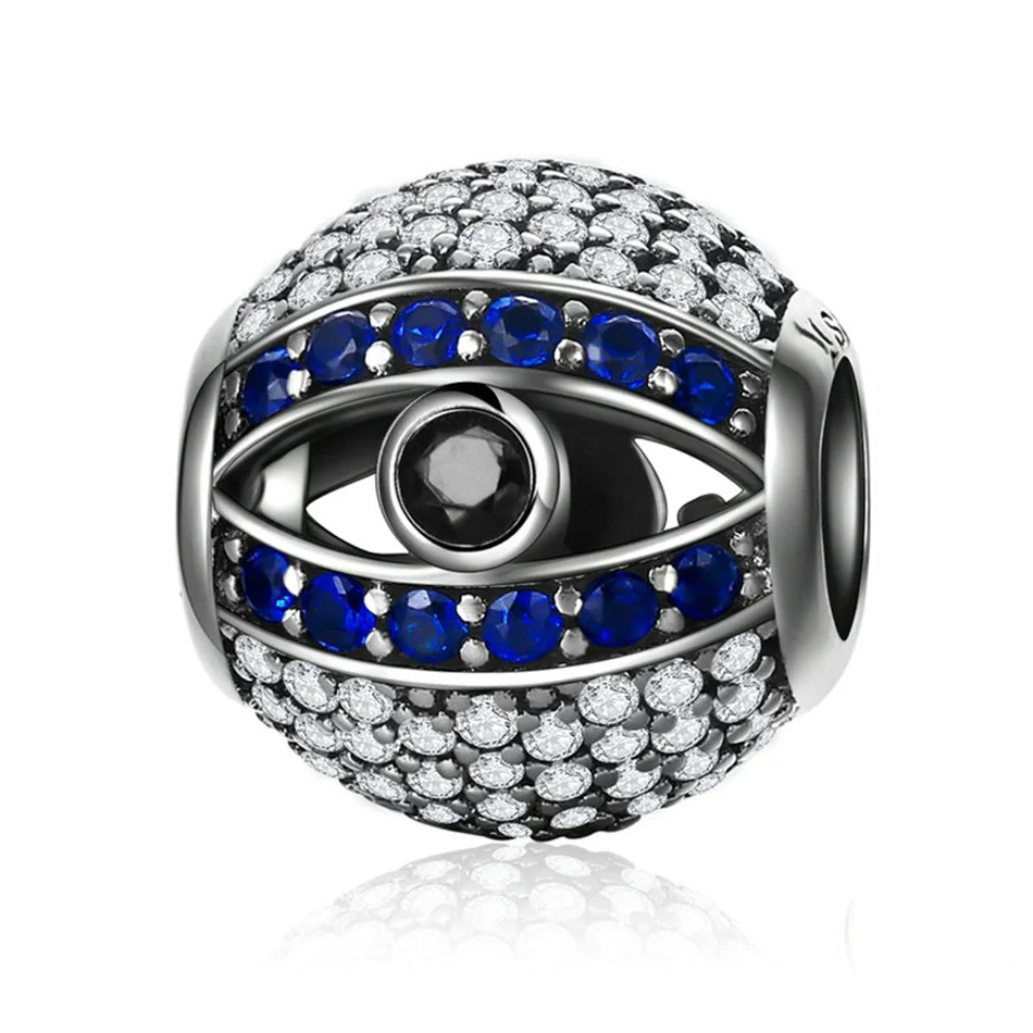 

Fashion 925 Sterling Silver Blue Eyes Lucky Guardian Beads Charm fit Charm Bracelets Bangles Jewelry Eye Of Nazar Charms