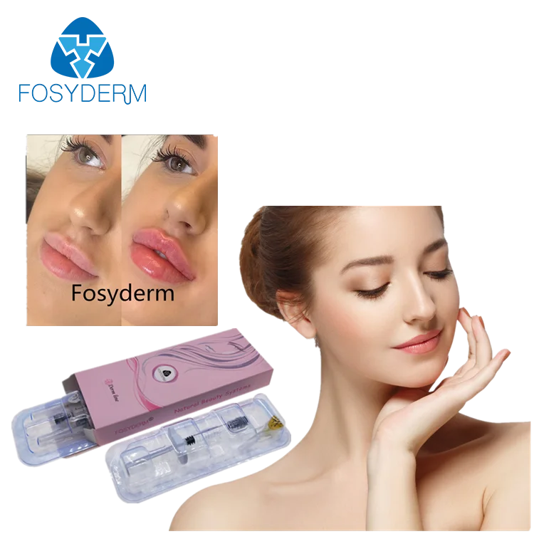 

Fosyderm 2ml Derm Lines Injectable Dermal Filler for Lips Enhancement Hyaluronic Acid Injection, Transparent