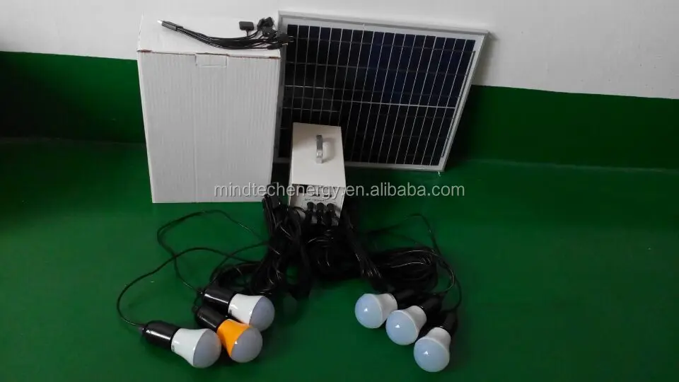 Portable 20w solar panel kit lighting system for phone charging
