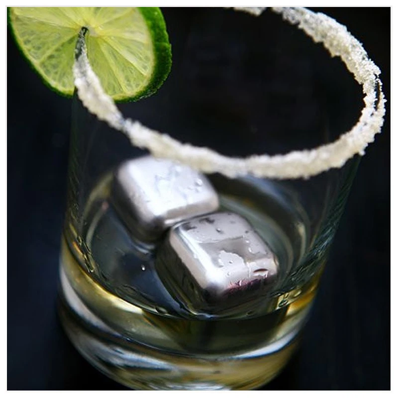 
6 pieces stainless steel whiskey chilling stones ice particles cubes set 