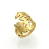 Gold Olive Leaf Wedding Rings Accessories Women Costume Jewelry Wholesale Stainless Steel Ring For Men