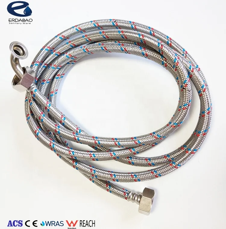 
High Quality Flexible Stainless Steel Braided Washing Machine Hose with ACS CE watermark WRAS certificate 