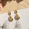 JD Jewelry Custom branded earrings Manufacturer direct sales gold plated alloy seashell conch earrings