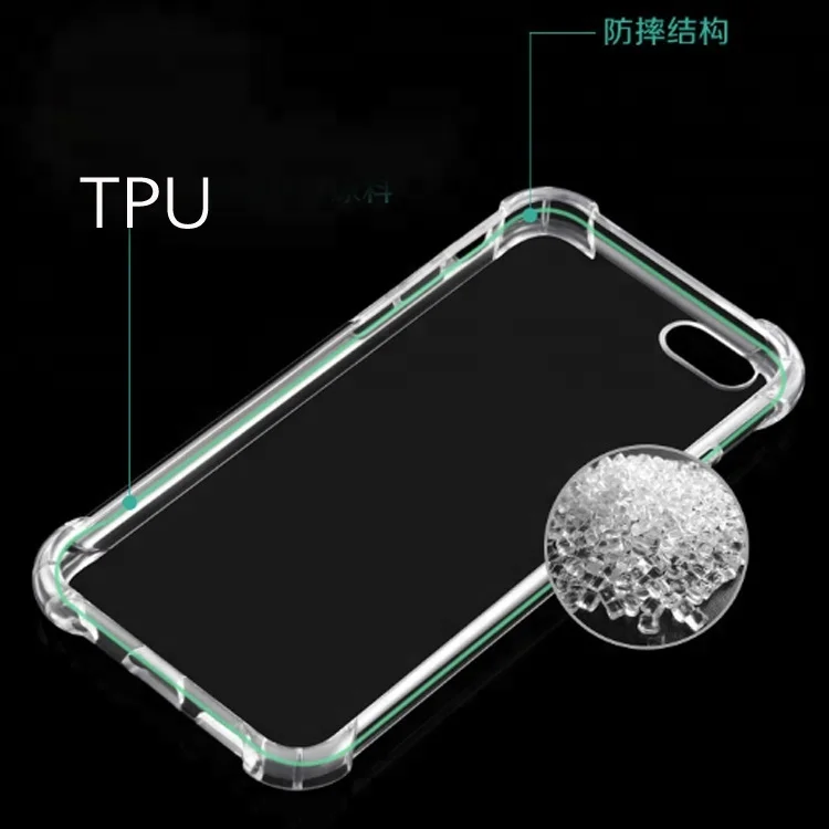 

Shockproof TPU cell phone case for apple iphone 7 plus Clear case 1.5mm, N/a