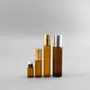Fashion design cylindrical amber roll on glass perfume bottle