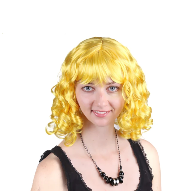 cosplay yellow hair wig