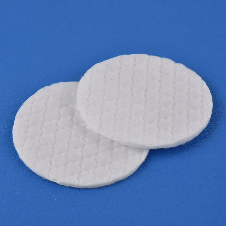 
Women cosmetic remover absorbent exfoliating facial makeup round beauty embossed pressed round cotton pads 