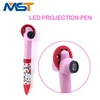 China wholesale manufacture customized logo ball point led projector pen for promotional gifts