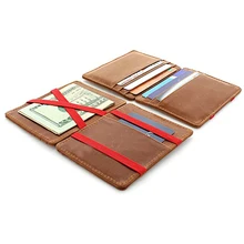 Натуральная кожа Тонкий кредит держатель для карт ультра тонкий волшебный кошелек для мужчин