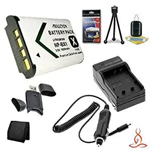 Halcyon 1400 mAH Lithium Ion Replacement NP-BG1 Battery and Charger Kit Memory Card Wallet Deluxe Starter Kit for Sony Cyber-Shot DSC-W300 Digital Camera and Sony NP-BG1 Multi Card USB Reader