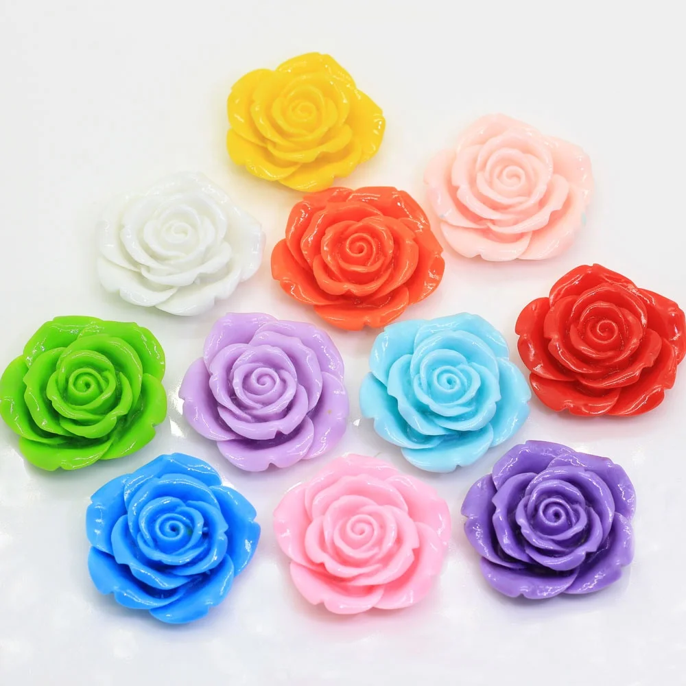 

Colorful 42MM Large Resin Rose Flowers Flatback Cabochons For Scrapbooking Cardmaking DIY Crafts Embellishments