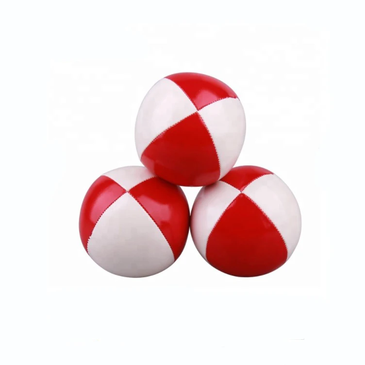 pp cotton stuffed pvc leather bean bag juggling ball hacky sack