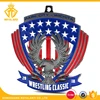 Soft Enamel 3D Relief Wrestling Classic Medal with Eagle Shape