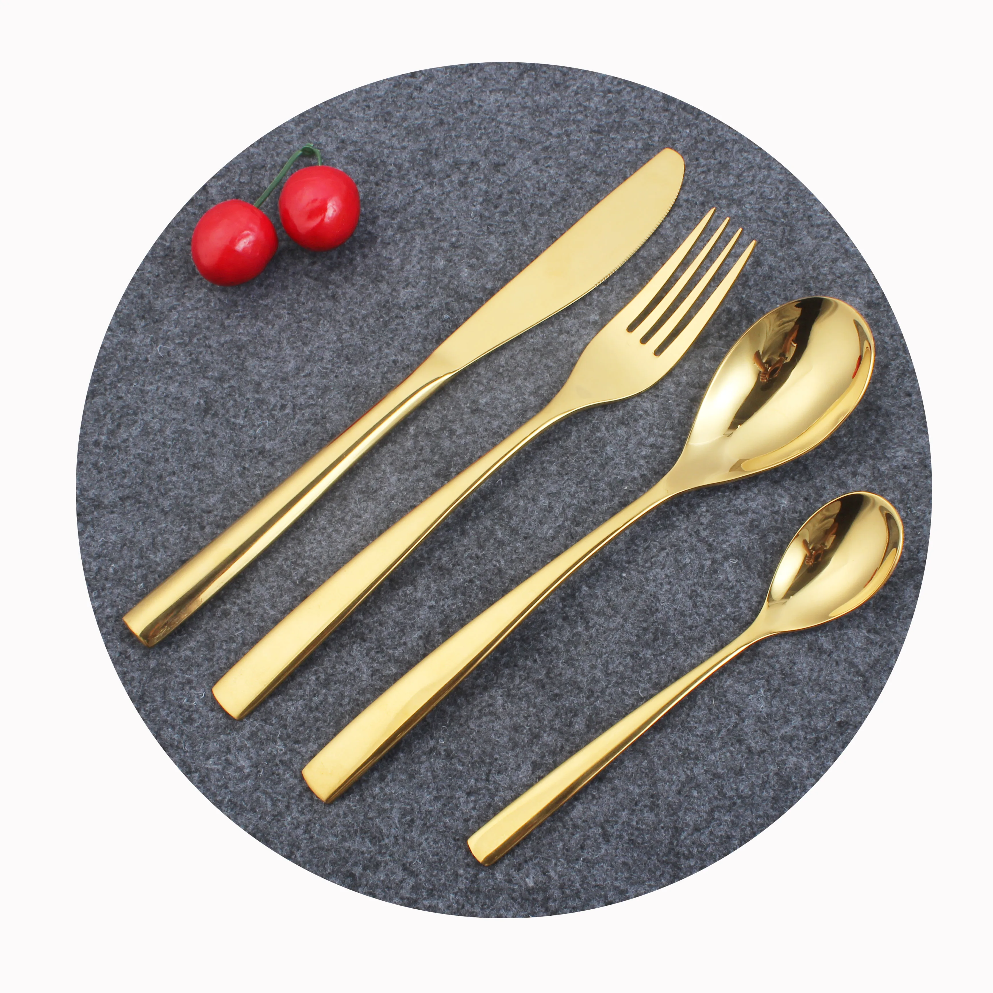 

Jieyang Shengde online shopping factory price free sample cubiertos stainless steel flatware gold cutlery set, Customized