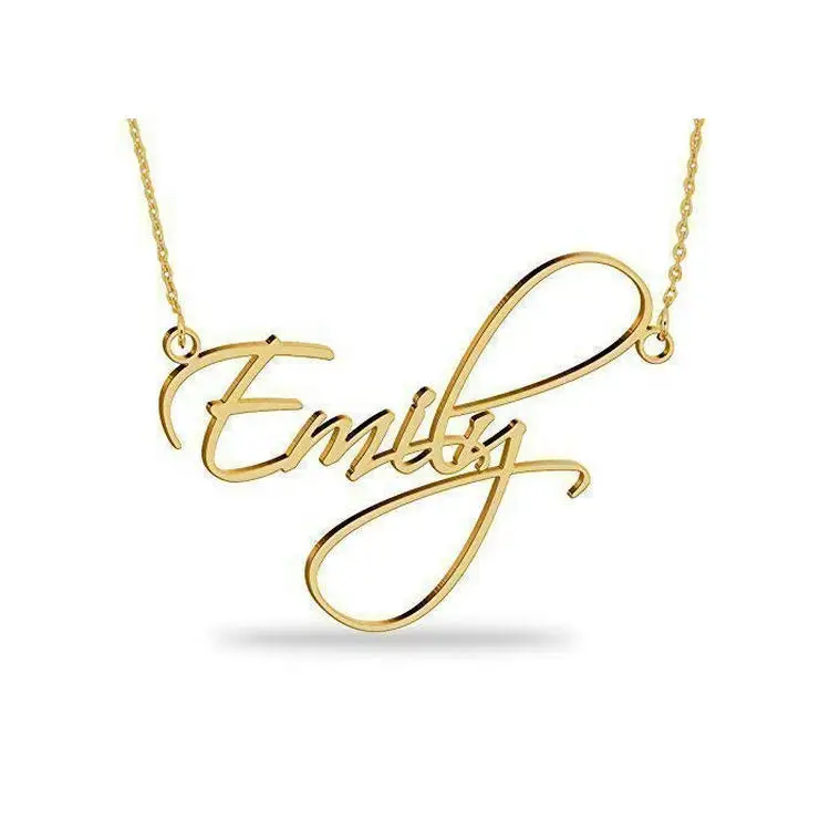

18K Gold Plated Custom Name Sterling Silver Necklace for Gifts, Picture