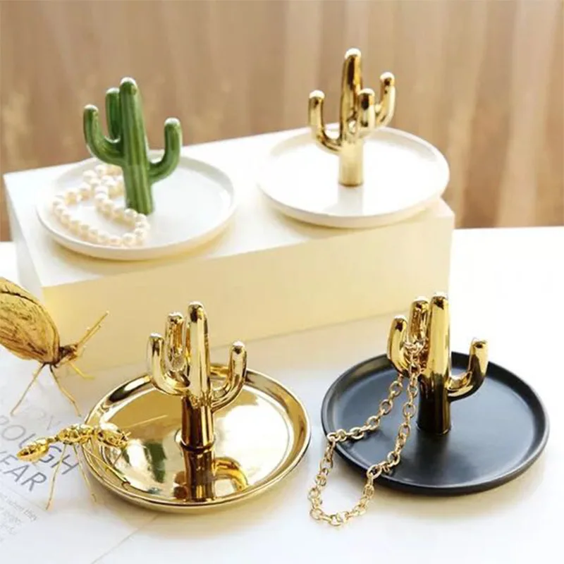 

Wholesale gold-plated jewelry tray ceramic trinket ring dish plate