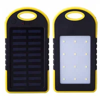 

2019 new products sun power slim waterproof portable solar power banks 8000mah with Dual USB ,LED Light for charger power bank