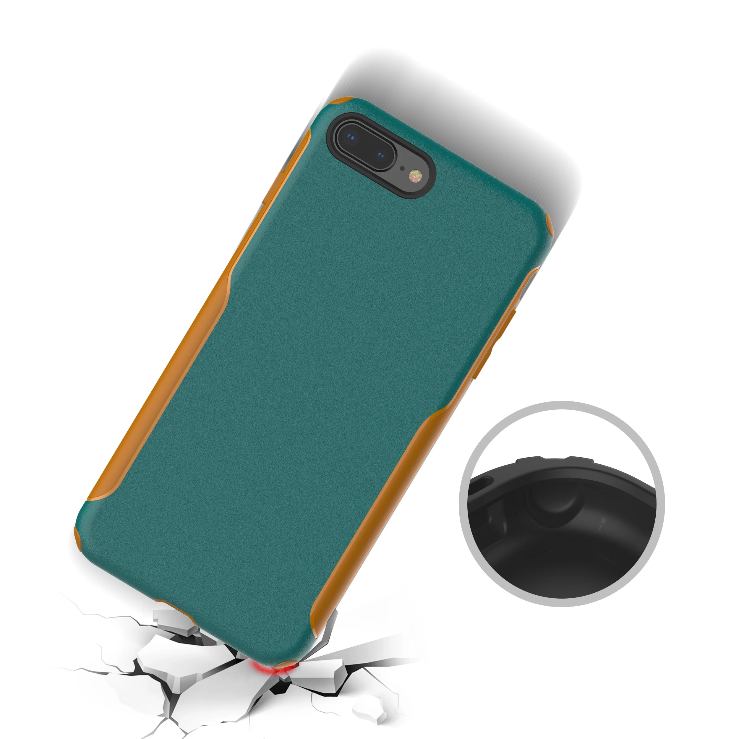 

2019 Modern stylish waterproof suitable smart phone case for iPhone 7/8 Plus, Dark brown,green,yellow,peacock blue,black,brown