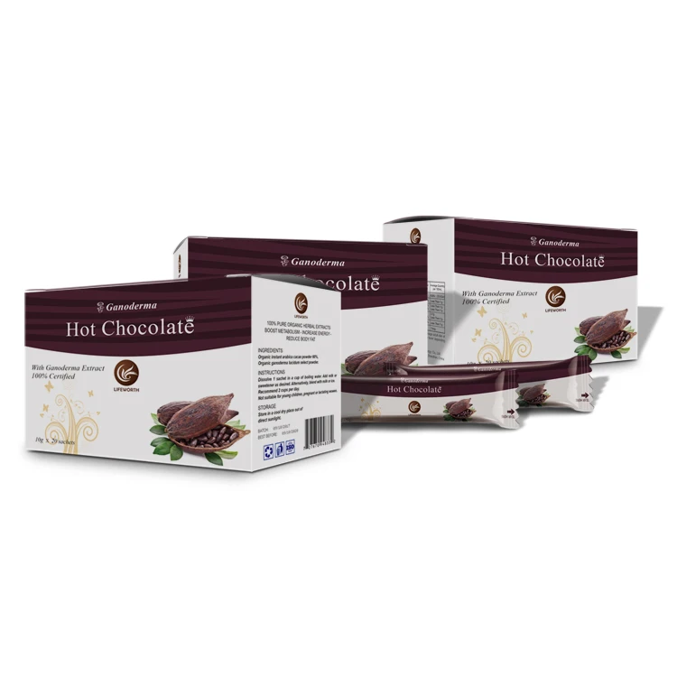 
Lifeworth organic instant cocoa powder mix recipe with ganoderma extract 