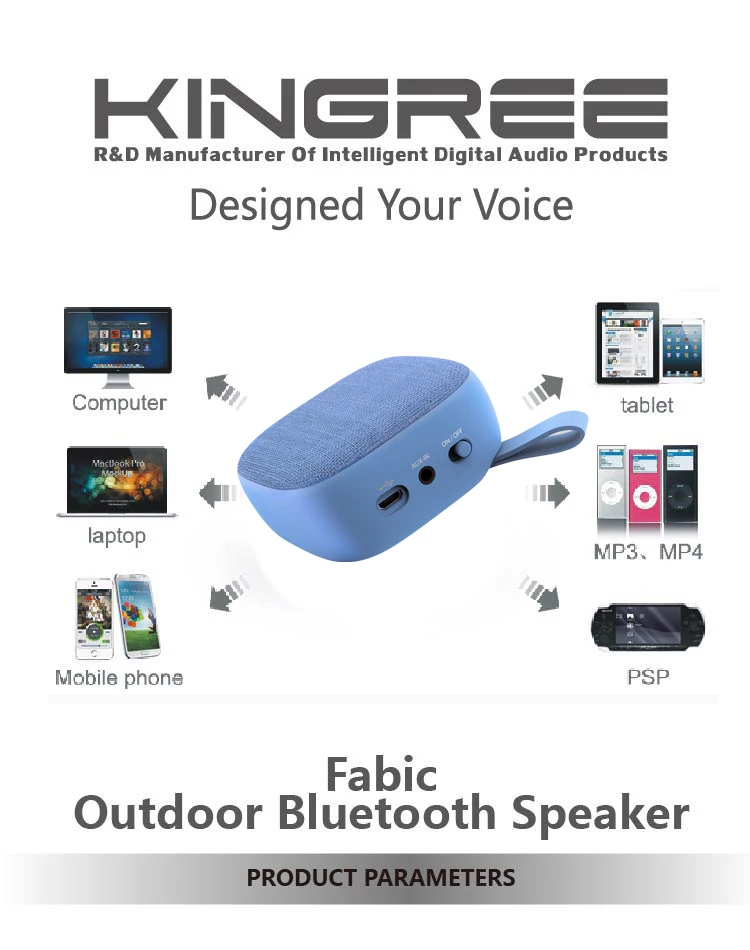 Mini Fabric Speaker for Christmas Gfit Wireless Speaker Bluetooth Portable with Rubber Print - ANKUX.COM